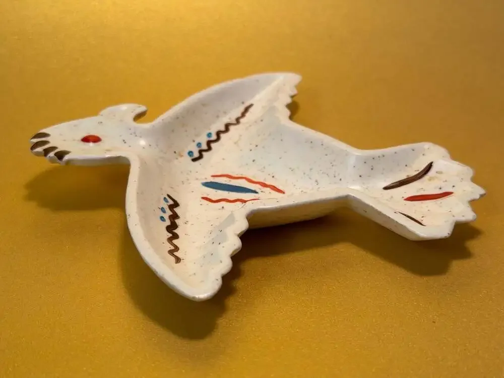 Vintage Kachinaware The Clay Shop Phoenix Arizona Thunderbird Trinket Dish  Kach
